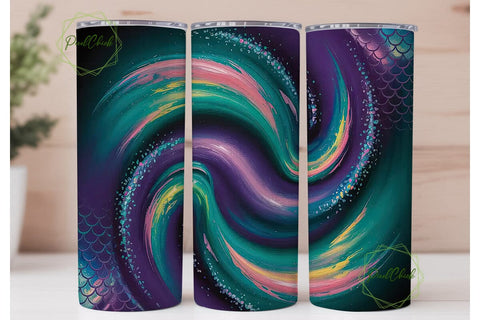 Glitter Mermaid Scales 20oz Tumbler Wrap Sublimation PixelChick 