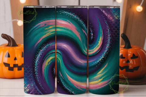 Glitter Mermaid Scales 20oz Tumbler Wrap Sublimation PixelChick 
