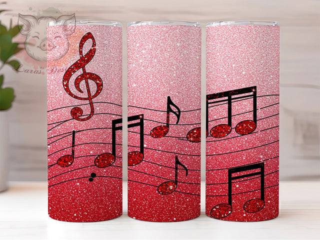 Glitter Music Notes Tumbler Wrap, Glitter Tumbler Design, 20oz Tumbler Sublimation, Musical Tumbler Wrap, Glitter Music Tumbler, Music Lover Tumbler, Tumbler Wrap Design Sublimation Lara' s Designs 