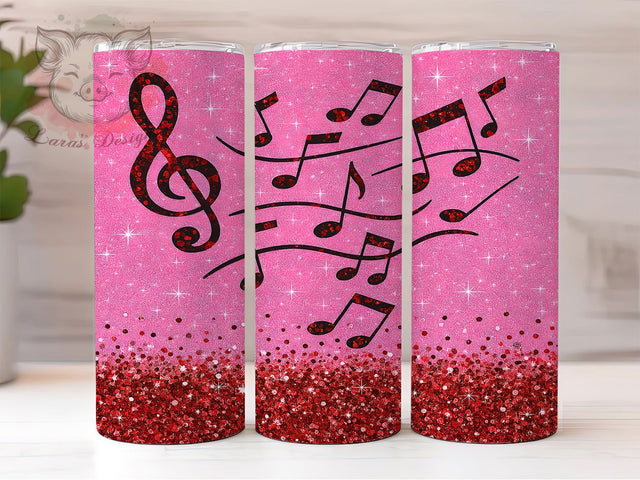 Glitter Music Notes Tumbler Wrap, Glitter Tumbler Design, 20oz Tumbler Sublimation, Musical Tumbler Wrap, Glitter Music Tumbler, Music Lover Tumbler, Tumbler Wrap Design Sublimation Lara' s Designs 
