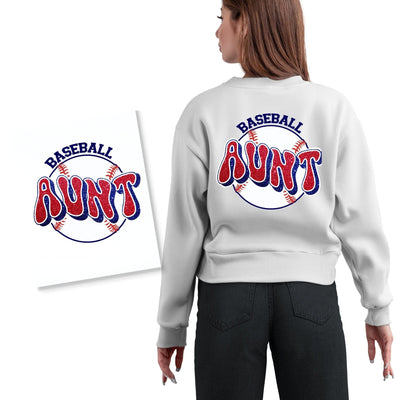 Glitter Navy and Red Baseball Aunt DTF Transfer Physical So Fontsy T-Shirt Iron-On Transfer Shop