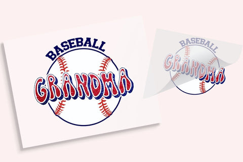 Glitter Navy and Red Baseball Grandma DTF Transfer Physical So Fontsy T-Shirt Iron-On Transfer Shop