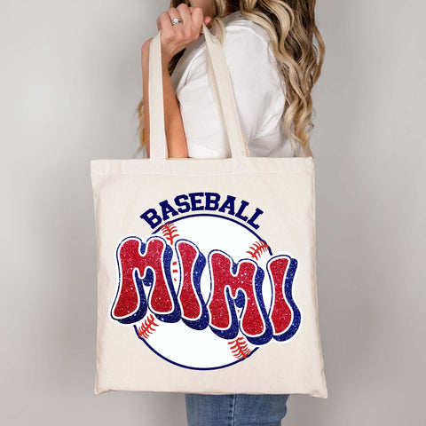 Glitter Navy and Red Baseball Mimi DTF Transfer Physical So Fontsy T-Shirt Iron-On Transfer Shop