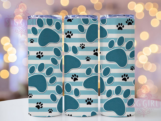 Glitter Paw Pet Print Tumbler Wrap, Pet Pattern Design, Sparkle Tumbler Art, Modern Pet Design, Sublimation Template, 20oz Tumbler Wrap, Animal Print Pattern Sublimation SvggirlplusArt 