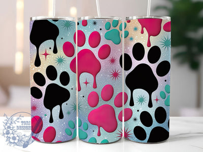 Glitter Paw Print Tumbler, Dog Lover, Pet Print, Sparkle Design, Cute Animal, 20Oz Tumbler, Sublimation Wrap Sublimation ToriDesigns 