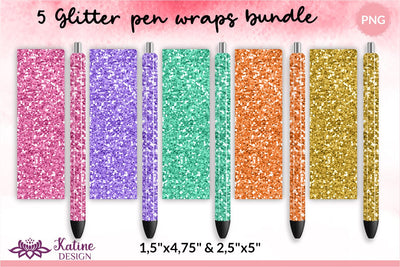 Glitter pen wrap epoxy pen wrap sublimation designs bundle. Waterslide printing Small and Big. Sublimation KatineDesign 