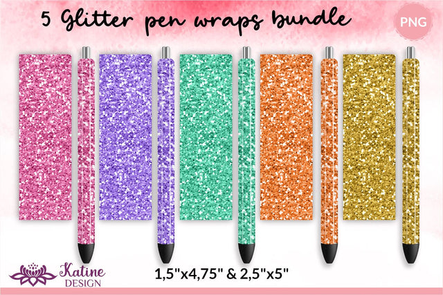 Glitter pen wrap epoxy pen wrap sublimation designs bundle. Waterslide printing Small and Big. Sublimation KatineDesign 