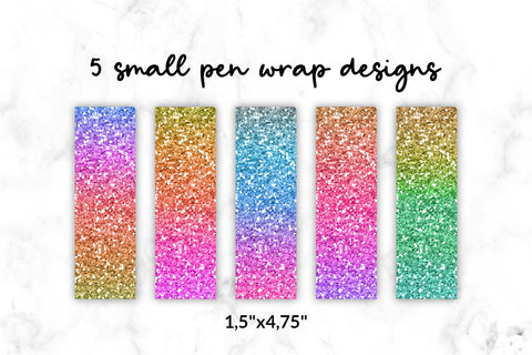 Glitter pen wrap with gradient ombre epoxy pen wrap sublimation designs bundle. Waterslide printing Small and Big. Sublimation KatineDesign 