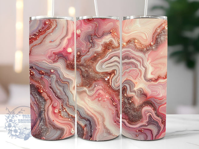 Glitter Pink Agate Seamless Tumbler, agate drinkware, fashion tumbler, luxury tumbler, gemstone tumbler, mineral tumbler, geology tumbler, crystal tumbler Sublimation ToriDesigns 