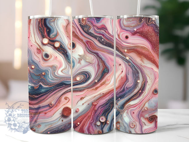 Glitter Pink Agate Seamless Tumbler, agate drinkware, fashion tumbler, luxury tumbler, gemstone tumbler, mineral tumbler, geology tumbler, crystal tumbler Sublimation ToriDesigns 