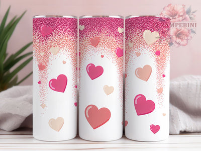 Glitter Pink Hearts Tumbler, Pink Hearts Tumbler, Valentine 20oz Wrap, Sublimation Design, Romantic Gift Idea, Sparkly Hearts Wrap, Stylish Love Tumbler Sublimation Li Zamperini 