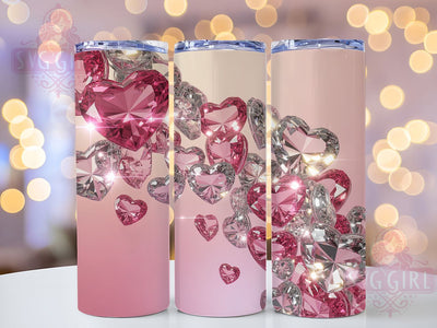 Glitter Pink Valentine Tumbler, Valentine’s Day Wrap, Sparkly Love Cup, 20oz Sublimation Wrap, Stylish Glitter Heart Design Tumbler, Artistic Pink Valentine Cup, Romantic Glitter Theme Wrap Sublimation SvggirlplusArt 