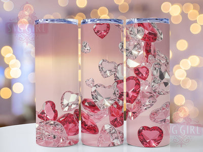 Glitter Pink Valentine Tumbler, Valentine’s Day Wrap, Sparkly Love Cup, 20oz Sublimation Wrap, Stylish Glitter Heart Design Tumbler, Artistic Pink Valentine Cup, Romantic Glitter Theme Wrap Sublimation SvggirlplusArt 