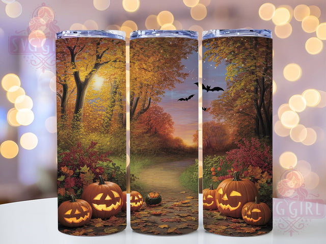 Glitter Pumpkin Fall Harvest Tumbler, Fall Harvest Wrap, 20oz Sublimation, Autumn Bats Cup, Sparkle Pumpkin Mug, Halloween Glitter Tumbler, Harvest Drinkware Sublimation SvggirlplusArt 