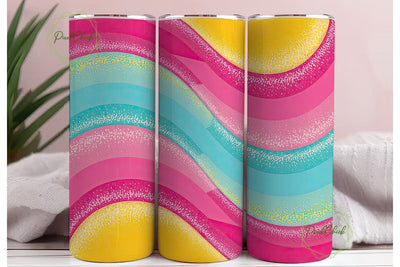 Glitter Rainbow 20oz Tumbler Wrap Sublimation PixelChick 