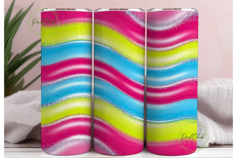 Glitter Rainbow 20oz Tumbler Wrap Sublimation PixelChick 