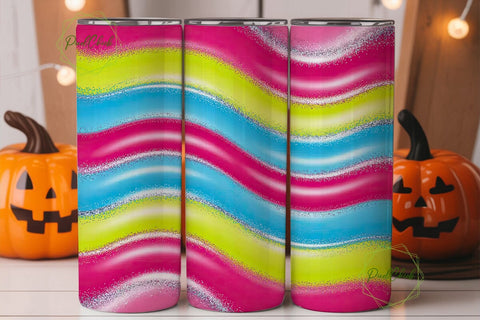 Glitter Rainbow 20oz Tumbler Wrap Sublimation PixelChick 