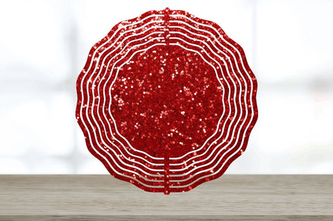 Glitter Red Wind Spinner Sublimation Regulrcrative 