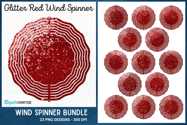 Glitter Red Wind Spinner Sublimation Regulrcrative 
