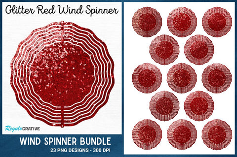 Glitter Red Wind Spinner Sublimation Regulrcrative 