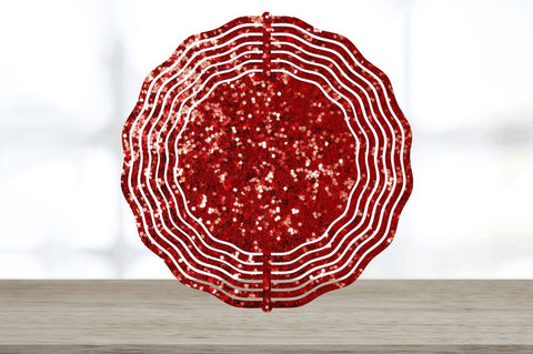 Glitter Red Wind Spinner Sublimation Regulrcrative 