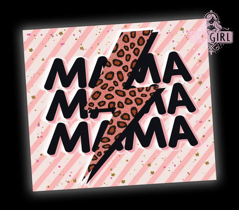 Glitter Retro Mama, Pink Mom, Leopard Print, Tumbler Wrap, 20oz Tumbler, Sublimation Design, Stylish Mom Gift, Animal Print Tumbler Sublimation SvggirlplusArt 