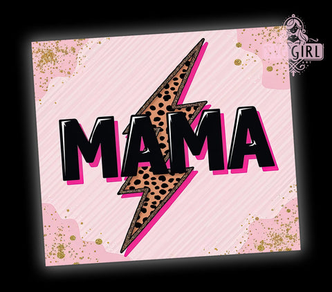 Glitter Retro Mama, Pink Mom, Leopard Print, Tumbler Wrap, 20oz Tumbler, Sublimation Design, Stylish Mom Gift, Animal Print Tumbler Sublimation SvggirlplusArt 