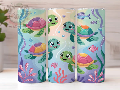 Glitter Sea Turtle Tumbler, Baby Turtle Tumbler, Glitter Ocean Wrap, Cute Turtle Wrap, Rustic Sea Life Wrap, Sublimation Design, Trendy Gift Idea Sublimation Lara' s Designs 