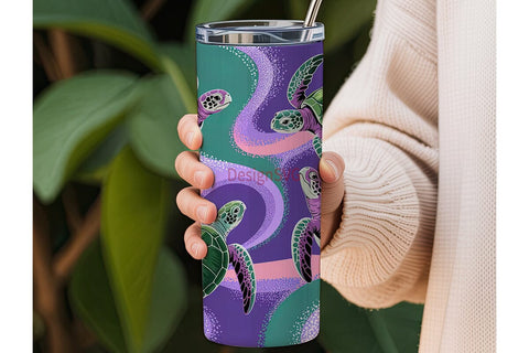 Glitter Sea Turtle Tumbler Wrap Sublimation DesignSVG 