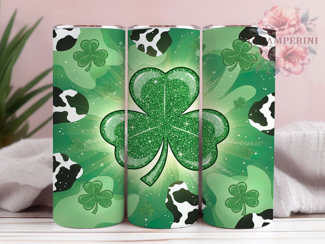 Glitter Shamrock Lucky Tumbler, Lucky Tumbler, Stylish 20oz Wrap, Sublimation Design, Trendy Gift Idea, St Patricks Wrap, Festive Glitter Tumbler Sublimation Li Zamperini 