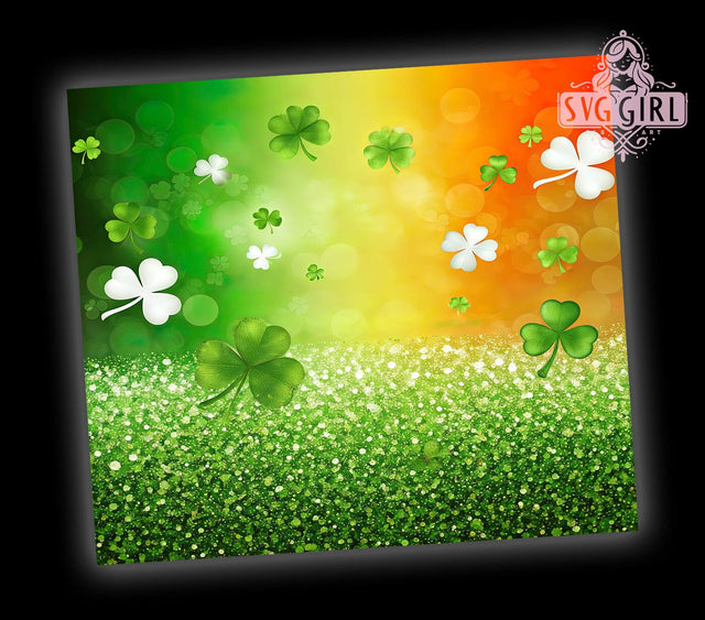 Glitter Shamrock St. Patrick's 20oz Tumbler, Glitter Shamrock Cup, 20oz Sublimation, Clover Drinkware, Irish Clover Tumbler, Green Glitter Mug, Unique St. Paddy's Gift Sublimation SvggirlplusArt 