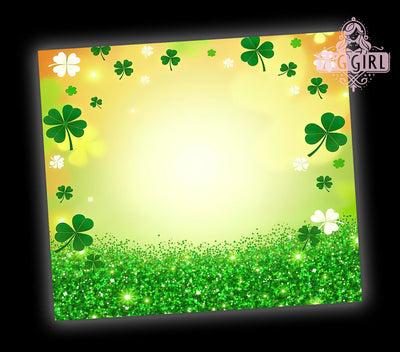 Glitter Shamrock St. Patrick's 20oz Tumbler, Glitter Shamrock Cup, 20oz Sublimation, Clover Drinkware, Irish Clover Tumbler, Green Glitter Mug, Unique St. Paddy's Gift Sublimation SvggirlplusArt 