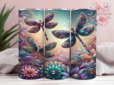 Glitter Shimmer Dragonfly Tumbler, Glowing Butterfly Tumbler, Sparkle Insect Wrap, Whimsical Dragonfly Wrap, Shimmer Butterfly Wrap, Sublimation Design, Trendy Gift Idea Sublimation Li Zamperini 