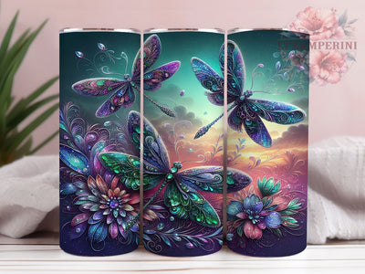Glitter Shimmer Dragonfly Tumbler, Glowing Butterfly Tumbler, Sparkle Insect Wrap, Whimsical Dragonfly Wrap, Shimmer Butterfly Wrap, Sublimation Design, Trendy Gift Idea Sublimation Li Zamperini 
