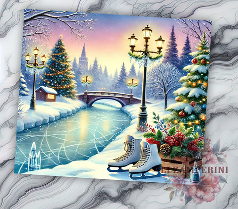 Glitter Snow Landscape Winter Tumbler, Snow Landscape Wrap, Glitter Tumbler, 20oz Sublimation Tumbler, Winter Decor, Holiday Drinkware, Cold Weather Gift Sublimation Li Zamperini 