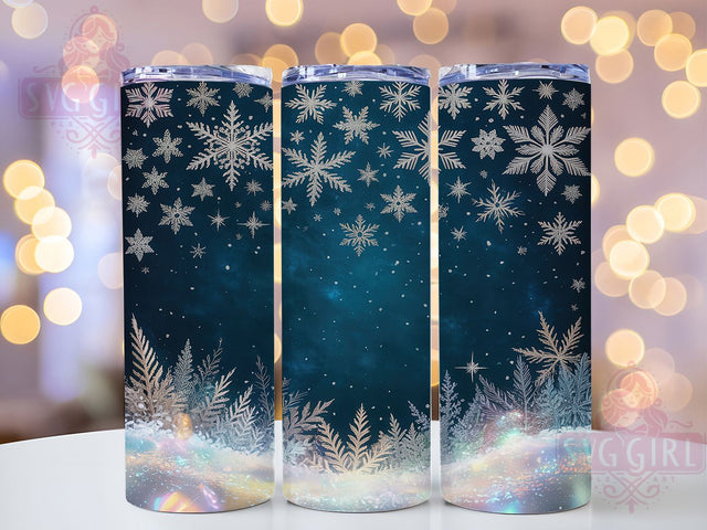 Glitter Snowflake Christmas Tumbler, Christmas Snowflake Wrap, Holiday Glitter Sublimation, 20oz Snowflake Tumbler, Festive Glitter Art, Seasonal Snowflake Mug, Sparkling Winter Cup Sublimation SvggirlplusArt 