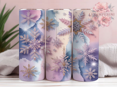 Glitter Snowflake Christmas Tumbler, Winter Holiday Sublimation Design, Festive Christmas Cup Art, 20oz Xmas Tumbler, Whimsical Snowflake Mug, Stylish Glitter Cup, Cozy Winter Wrap Sublimation Li Zamperini 
