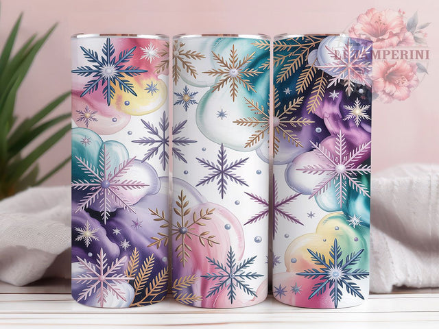 Glitter Snowflake Christmas Tumbler, Winter Holiday Sublimation Design, Festive Christmas Cup Art, 20oz Xmas Tumbler, Whimsical Snowflake Mug, Stylish Glitter Cup, Cozy Winter Wrap Sublimation Li Zamperini 