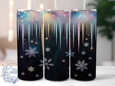 Glitter Snowflake Elegant Winter Tumbler, Winter Sparkle Wrap, Festive Snow Sublimation, Holiday Frost Cup, 20Oz Skinny Tumbler Wrap, Shiny Snow Mug, Elegant Winter Design Sublimation ToriDesigns 
