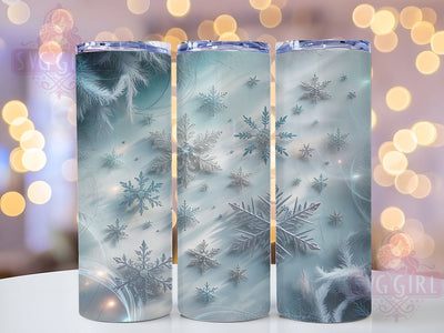 Glitter Snowflake Winter Tumbler, Glitter Snowflakes, Elegant Winter Design, Festive Holiday Art, Sparkling Snowflake Graphic, 20oz Tumbler, Sublimation Design Sublimation SvggirlplusArt 