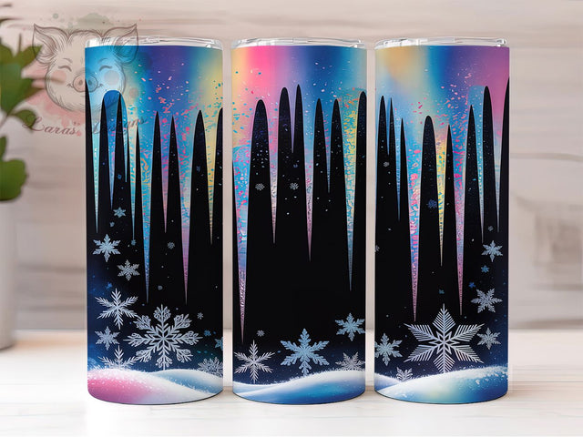 Glitter Snowflakes Winter Tumbler, Winter Seamless Sublimation Design, Frosty Glitter Art, 20oz Holiday Tumbler, Whimsical Snowflake Mug, Stylish Winter Cup, Elegant Glitter Wrap Sublimation Lara' s Designs 
