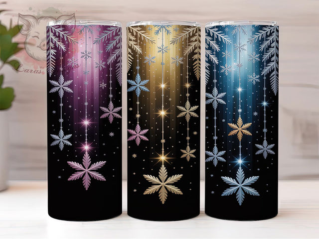 Glitter Snowflakes Winter Tumbler, Winter Seamless Sublimation Design, Frosty Glitter Art, 20oz Holiday Tumbler, Whimsical Snowflake Mug, Stylish Winter Cup, Elegant Glitter Wrap Sublimation Lara' s Designs 