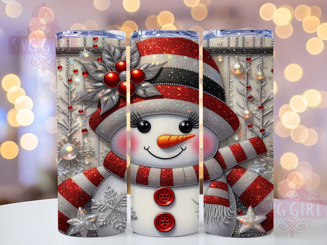 Glitter Snowman Christmas Tumbler, Christmas Snowman Wrap, Holiday Glitter Sublimation, 20oz Snowman Tumbler, Festive Glitter Art, Cute Christmas Mug, Winter Wonderland Cup Sublimation SvggirlplusArt 