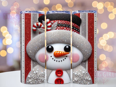 Glitter Snowman Christmas Tumbler, Christmas Snowman Wrap, Holiday Glitter Sublimation, 20oz Snowman Tumbler, Festive Glitter Art, Cute Christmas Mug, Winter Wonderland Cup Sublimation SvggirlplusArt 