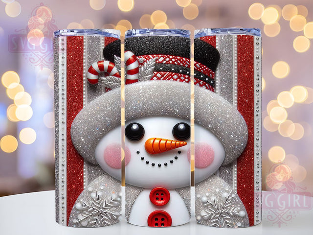 Glitter Snowman Christmas Tumbler, Christmas Snowman Wrap, Holiday Glitter Sublimation, 20oz Snowman Tumbler, Festive Glitter Art, Cute Christmas Mug, Winter Wonderland Cup Sublimation SvggirlplusArt 