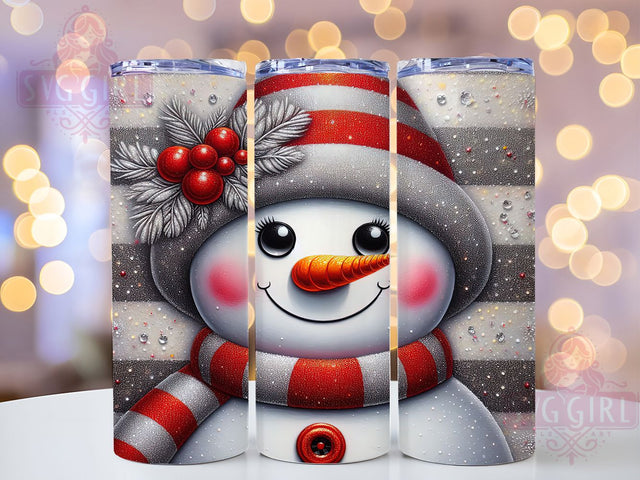Glitter Snowman Christmas Tumbler, Christmas Snowman Wrap, Holiday Glitter Sublimation, 20oz Snowman Tumbler, Festive Glitter Art, Cute Christmas Mug, Winter Wonderland Cup Sublimation SvggirlplusArt 