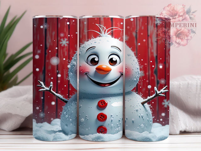 Glitter Snowman Tumbler, Christmas Drinkware, Holiday Tumbler, 20oz Tumbler, Winter Decor, Snowman Gift, Festive Drinkware Sublimation Li Zamperini 
