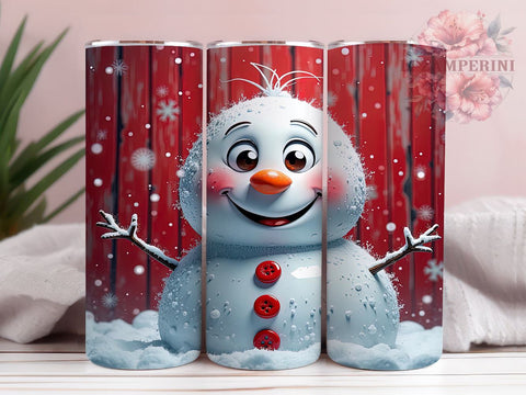 Glitter Snowman Tumbler, Christmas Drinkware, Holiday Tumbler, 20oz Tumbler, Winter Decor, Snowman Gift, Festive Drinkware Sublimation Li Zamperini 