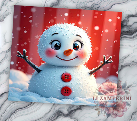 Glitter Snowman Tumbler, Christmas Drinkware, Holiday Tumbler, 20oz Tumbler, Winter Decor, Snowman Gift, Festive Drinkware Sublimation Li Zamperini 