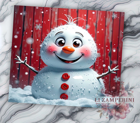 Glitter Snowman Tumbler, Christmas Drinkware, Holiday Tumbler, 20oz Tumbler, Winter Decor, Snowman Gift, Festive Drinkware Sublimation Li Zamperini 